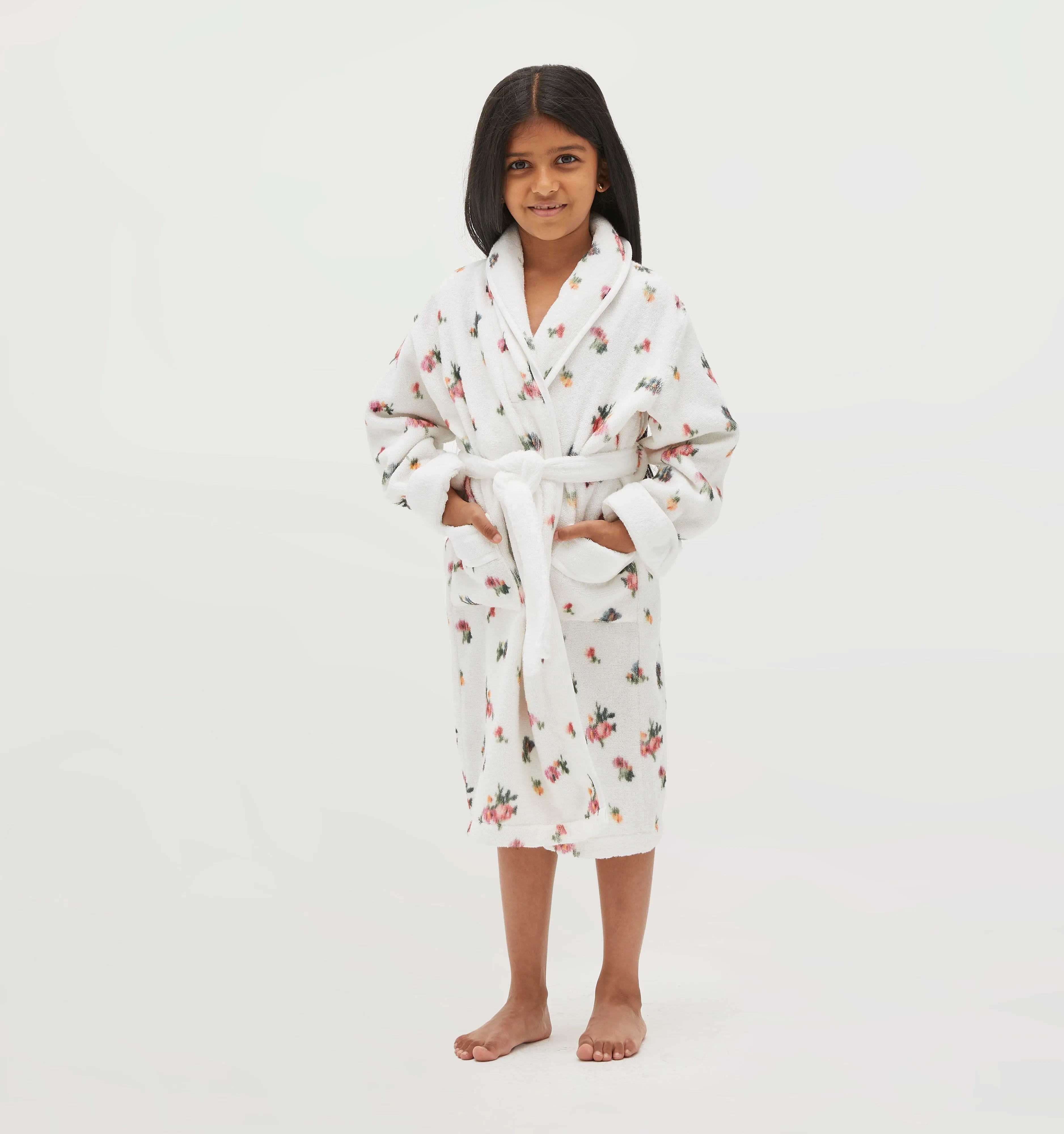 The Tiny Hotel Robe - Ivory Ikat Floral