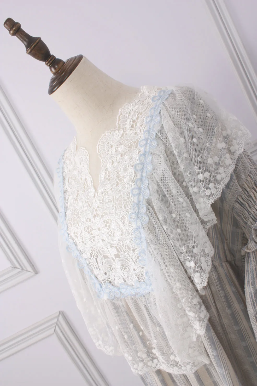 Victorian style Lace Stitching Cotton Night Gown Dress