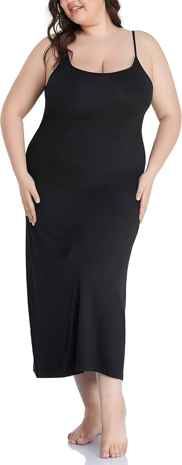 Women's Full Slip for Under Dresses Plus Size Long Nightgown Cami Dress