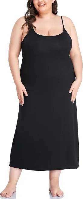 Women's Full Slip for Under Dresses Plus Size Long Nightgown Cami Dress