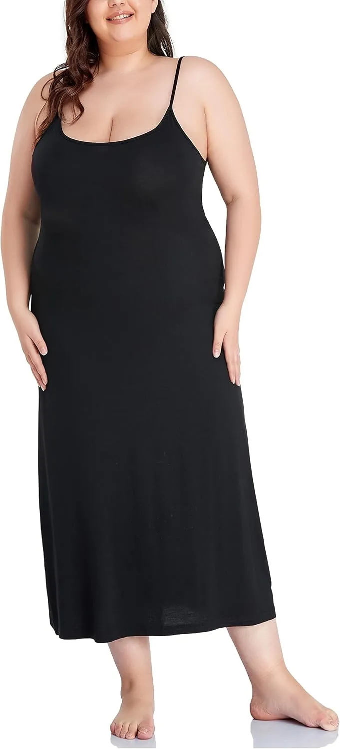 Women's Full Slip for Under Dresses Plus Size Long Nightgown Cami Dress
