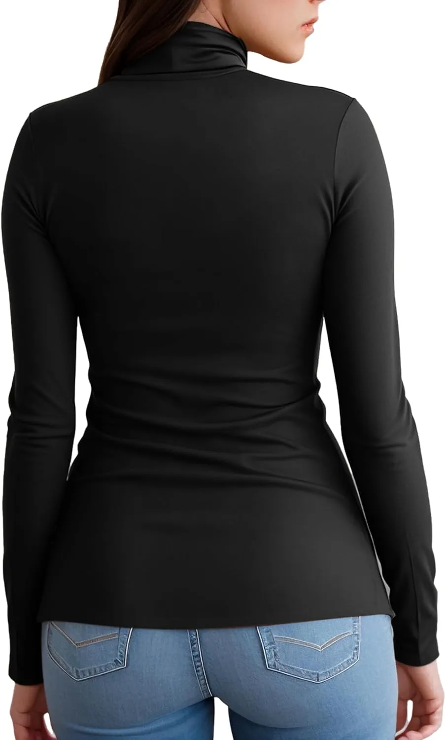 Womens Long Sleeve Turtleneck T-Shirts Mock Neck Underwear Fall Winter Fashion Base Layer Casual Lightweight Soft Tops