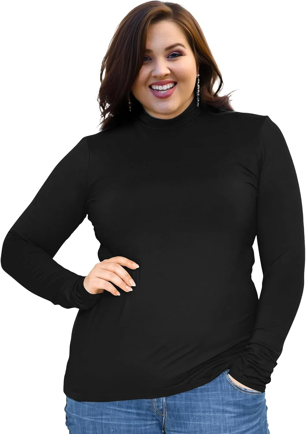 Womens Long Sleeve Turtleneck T-Shirts Mock Neck Underwear Fall Winter Fashion Base Layer Casual Lightweight Soft Tops