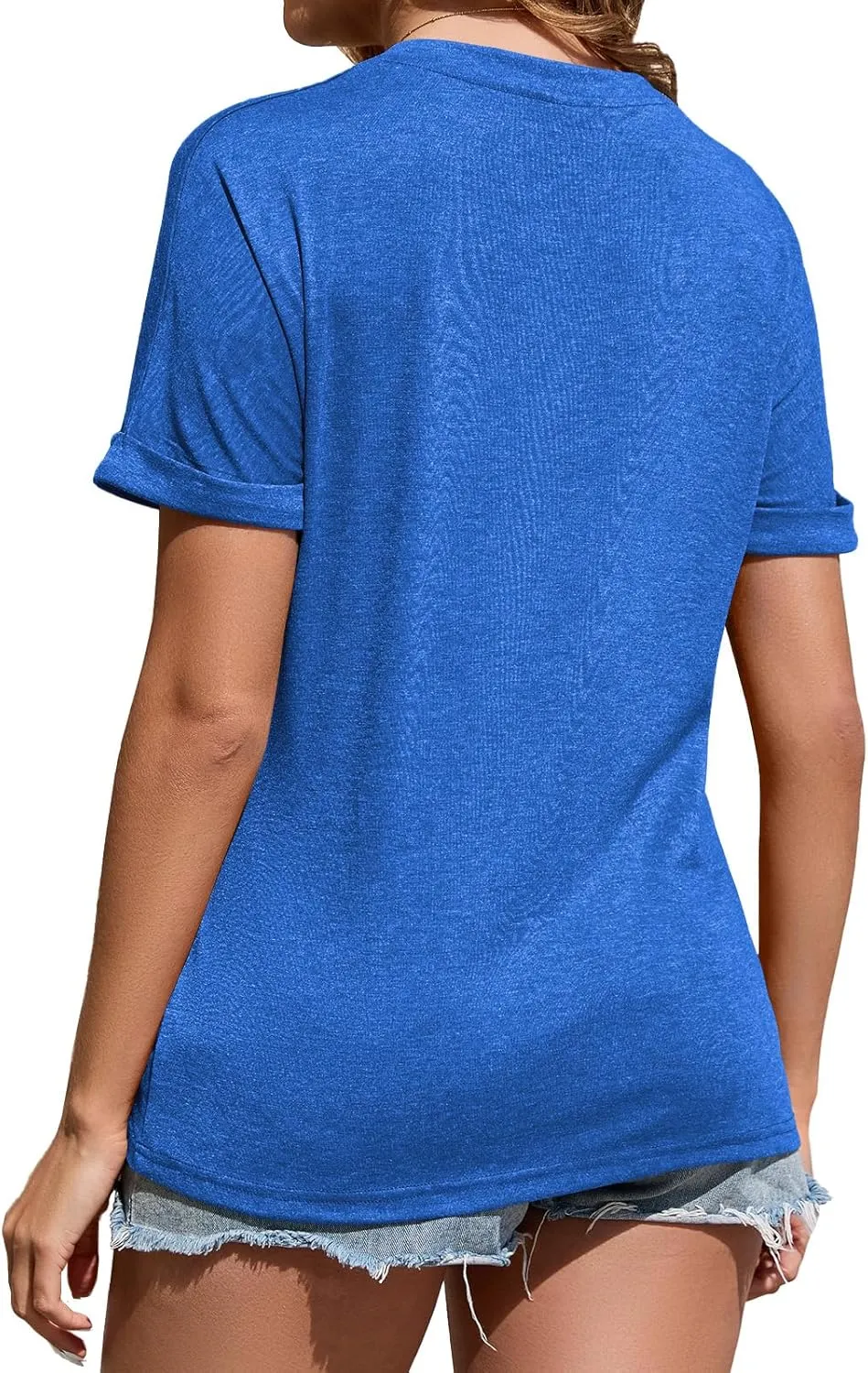 Women's T Shirts V-Neck 2025 Fashion Spring Summer Casual Women Tops Trendy Cute Fit Tee S-XXL